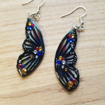 Multicolor Butterfly Wing Earrings