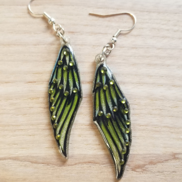 Chromatic Green Wing Earrings